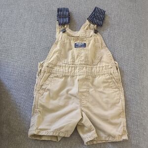 OshKosh B'gosh Khaki Kids Overalls with Striped Straps